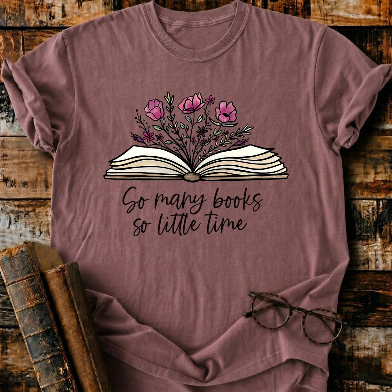 Floral Booklover T-Shirt