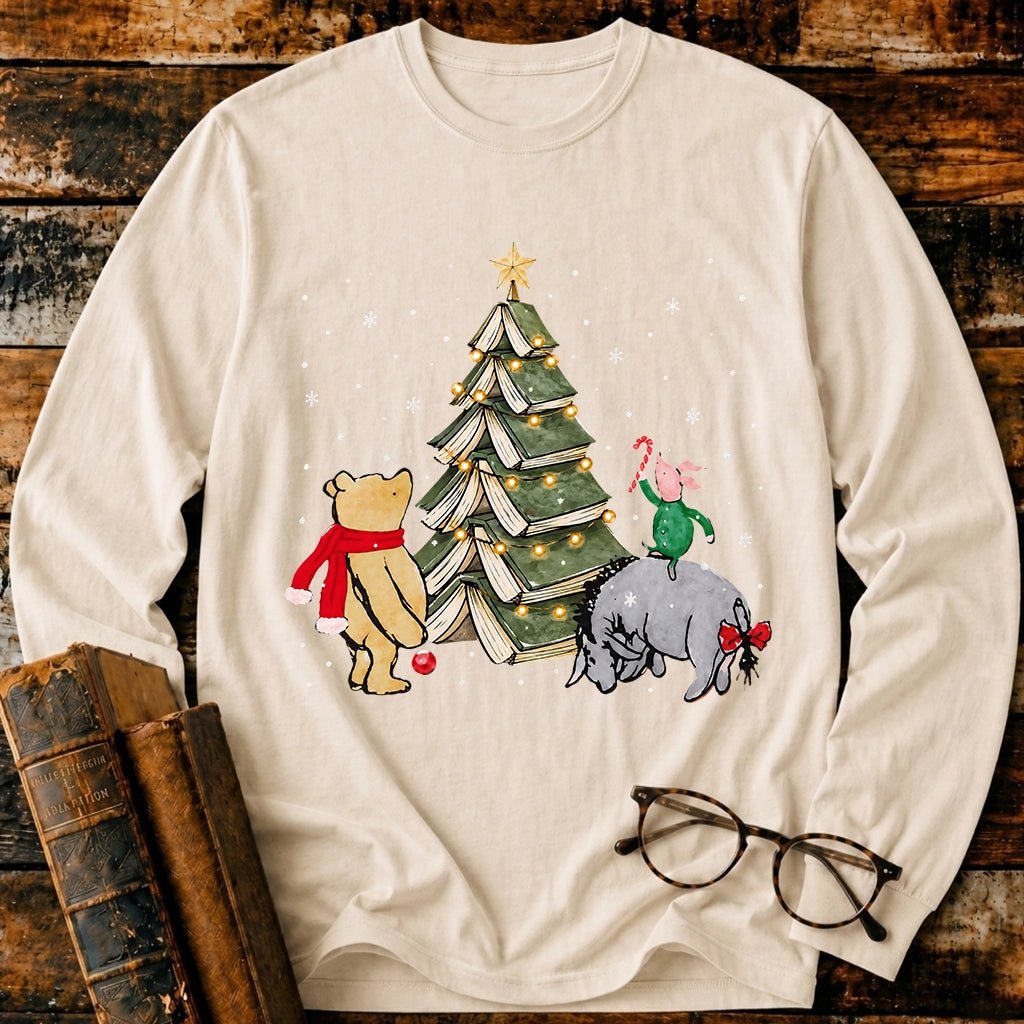 Christmas Of Pooh Snowflake Bookish Long Sleeve T-Shirt - BookMuseClub
