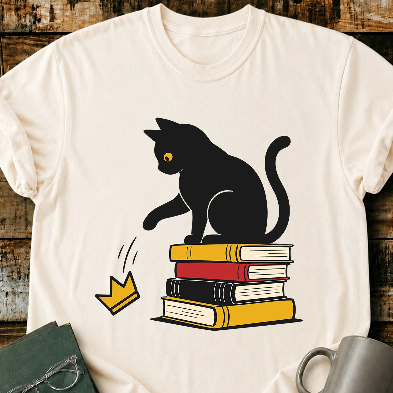 Books and Black Cats T-Shirt