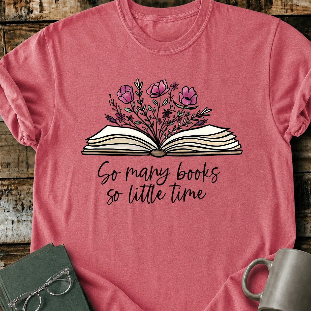 Floral Booklover T-Shirt