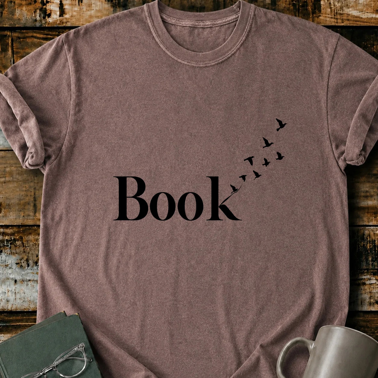 Book Art Birds T-Shirt