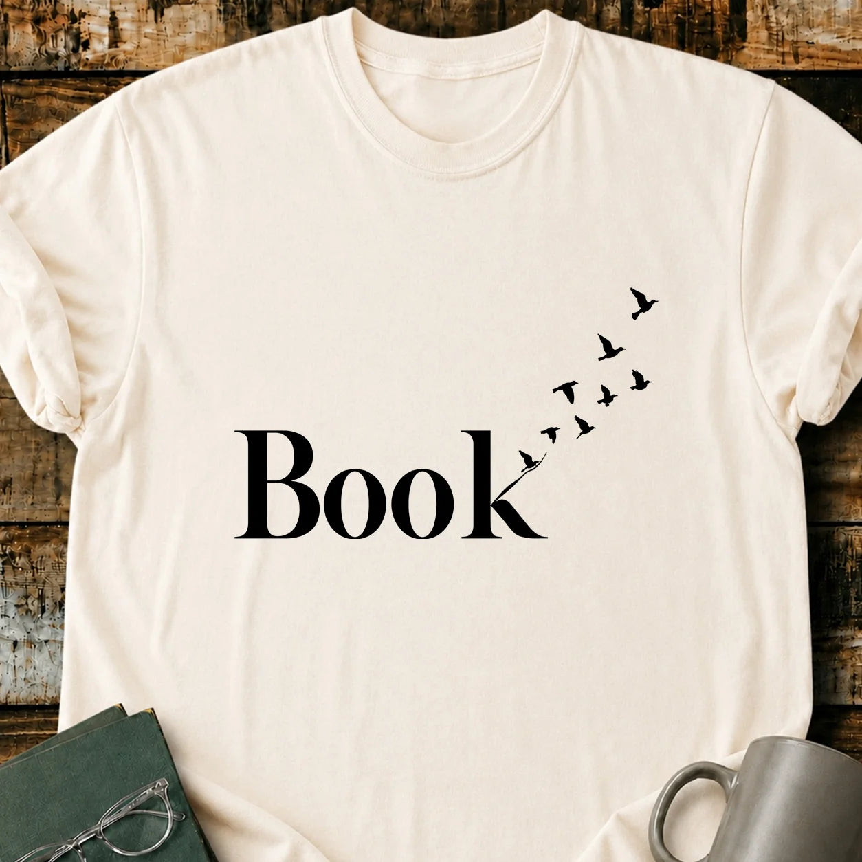 Book Art Birds T-Shirt