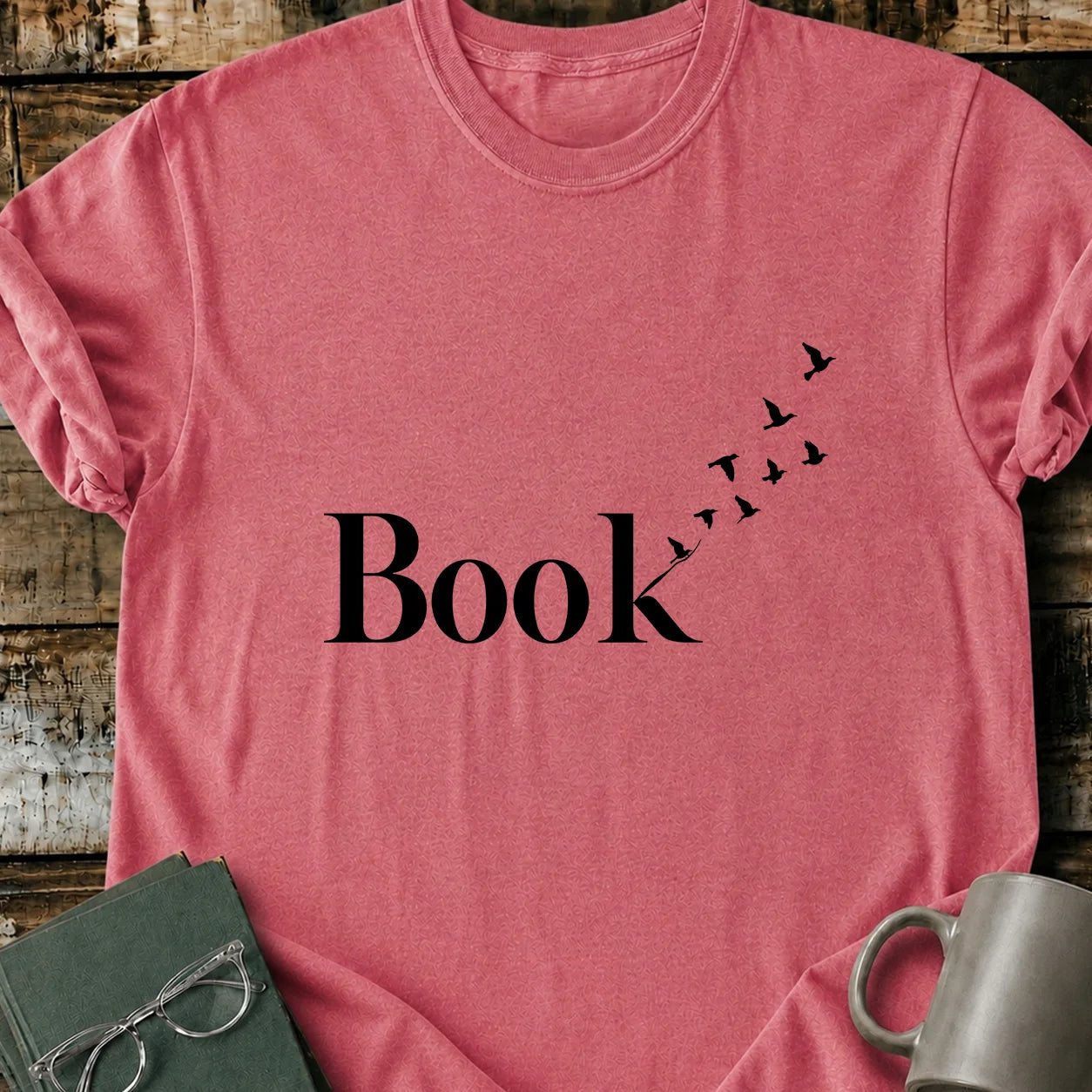 Book Art Birds T-Shirt