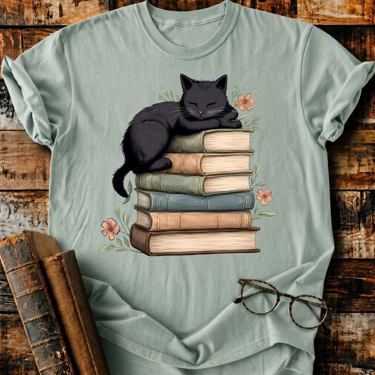 Black Cat Asleep T-Shirt