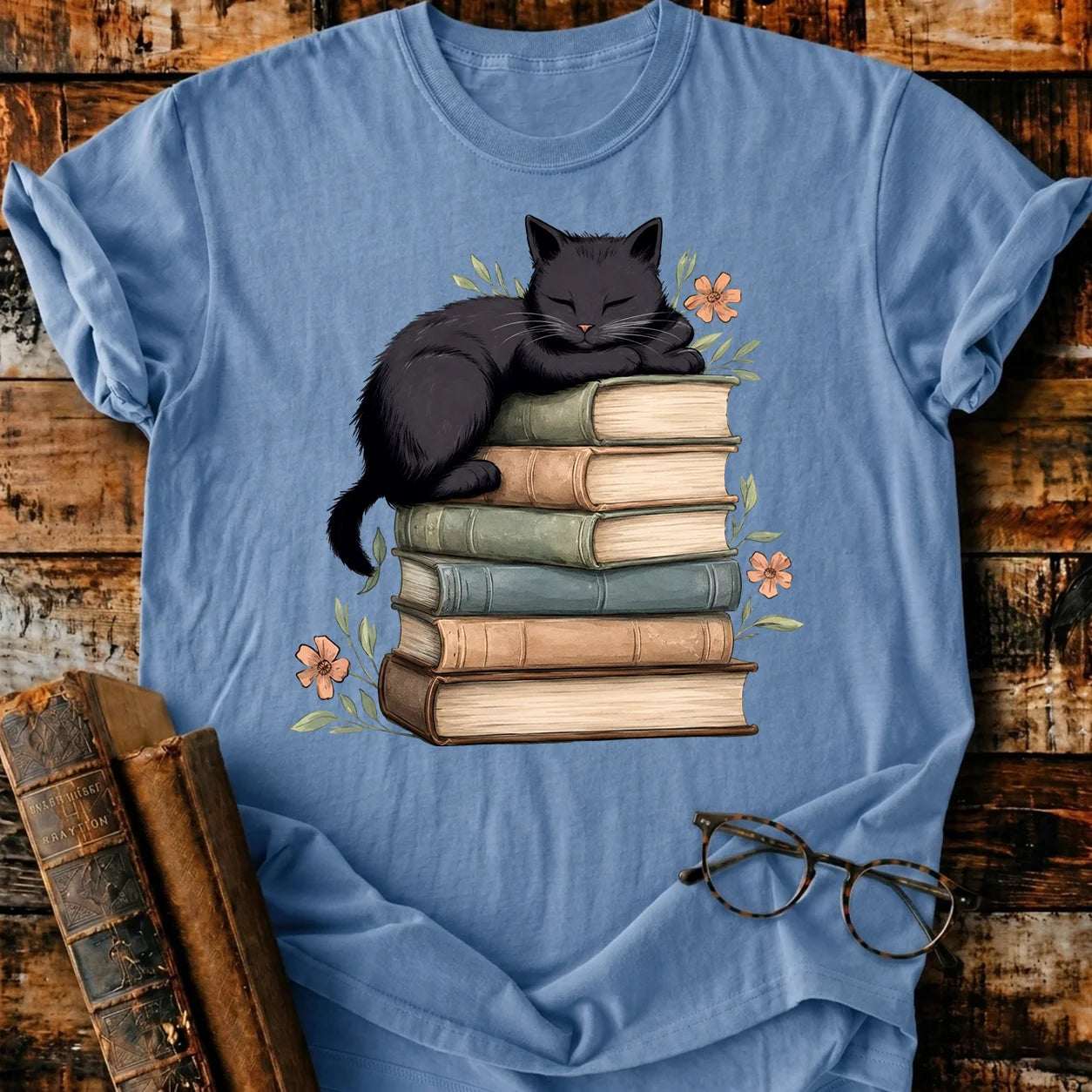 Black Cat Asleep T-Shirt