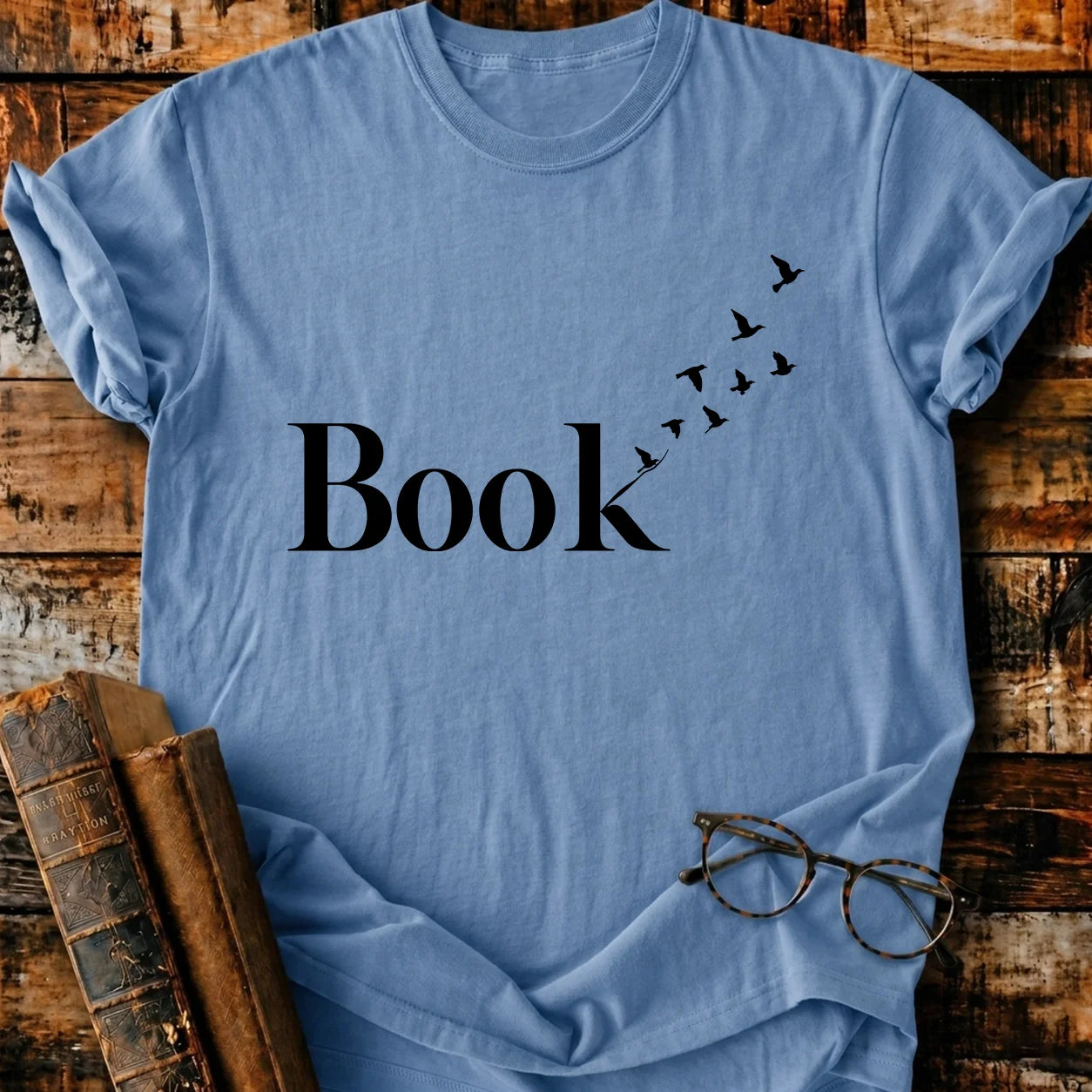 Book Art Birds T-Shirt