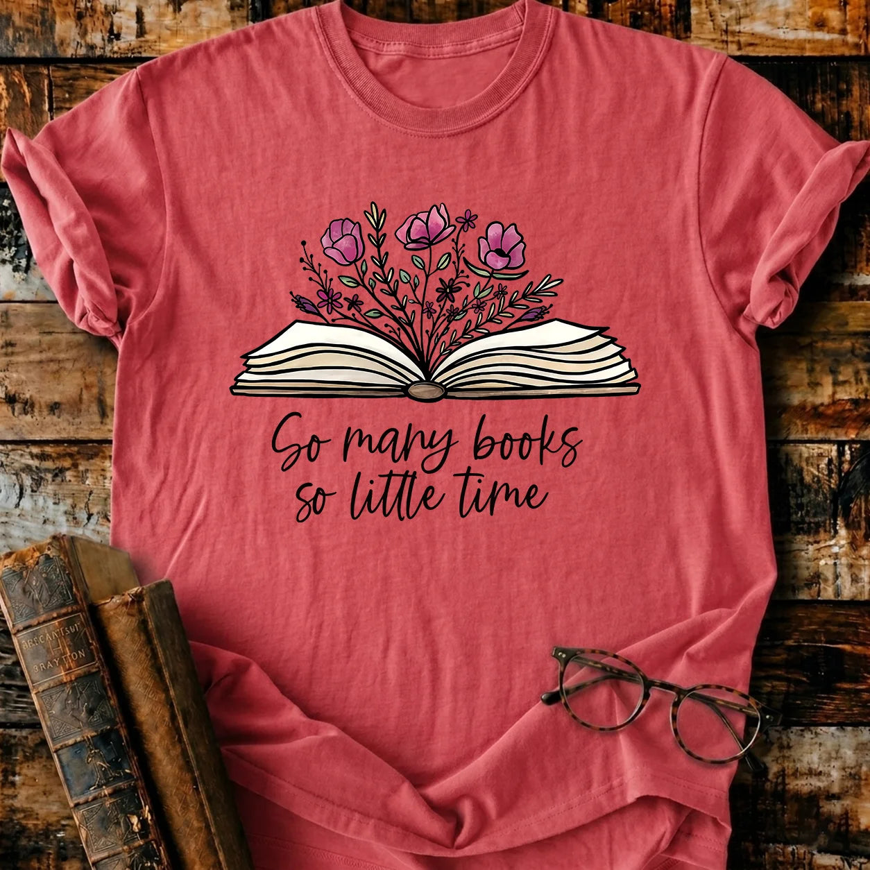 Floral Booklover T-Shirt