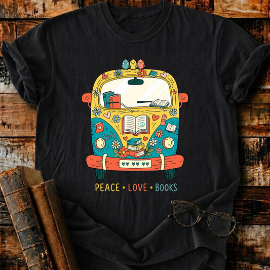 Peace Love Book T-Shirt