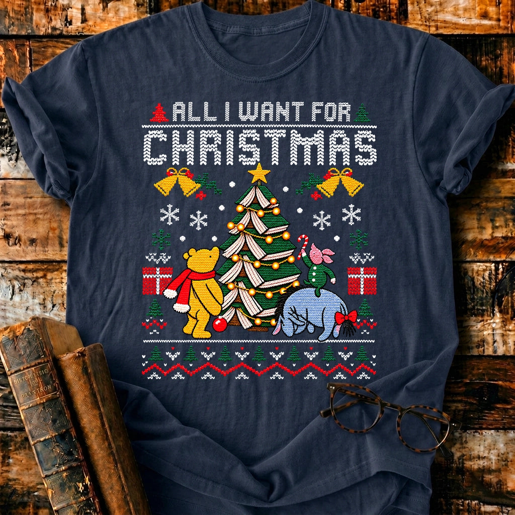 All I Want For Christmas Classic Pooh 1926 T-Shirt