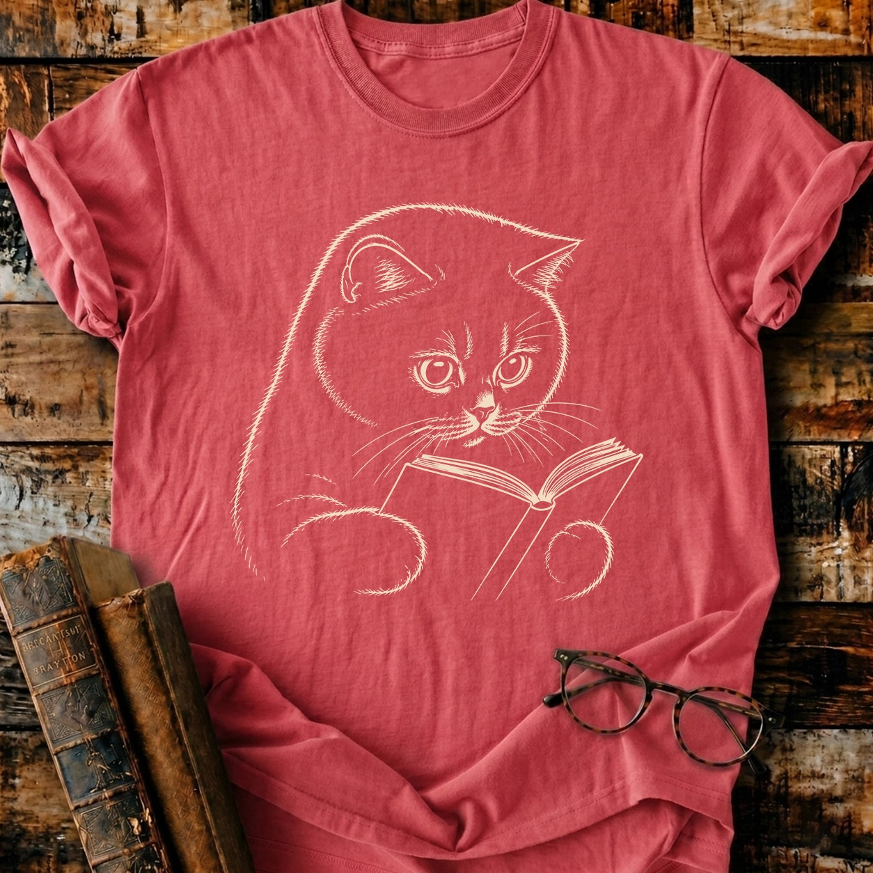 British Shorthair Reading T-Shirt