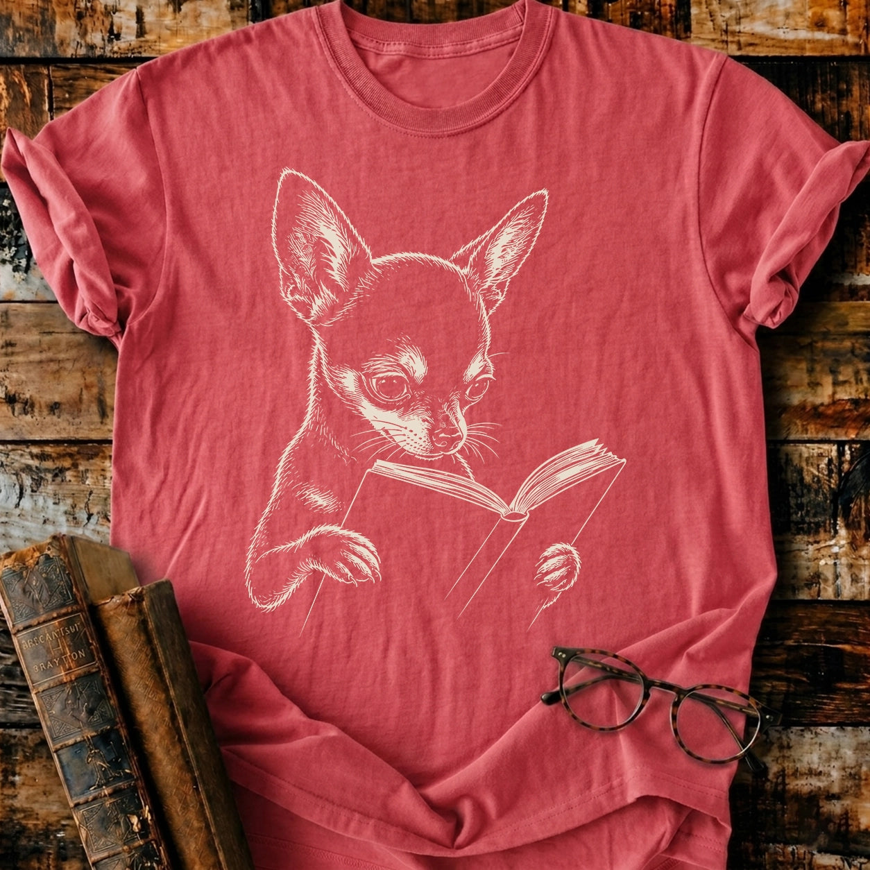 Chihuahua Reading T-Shirt