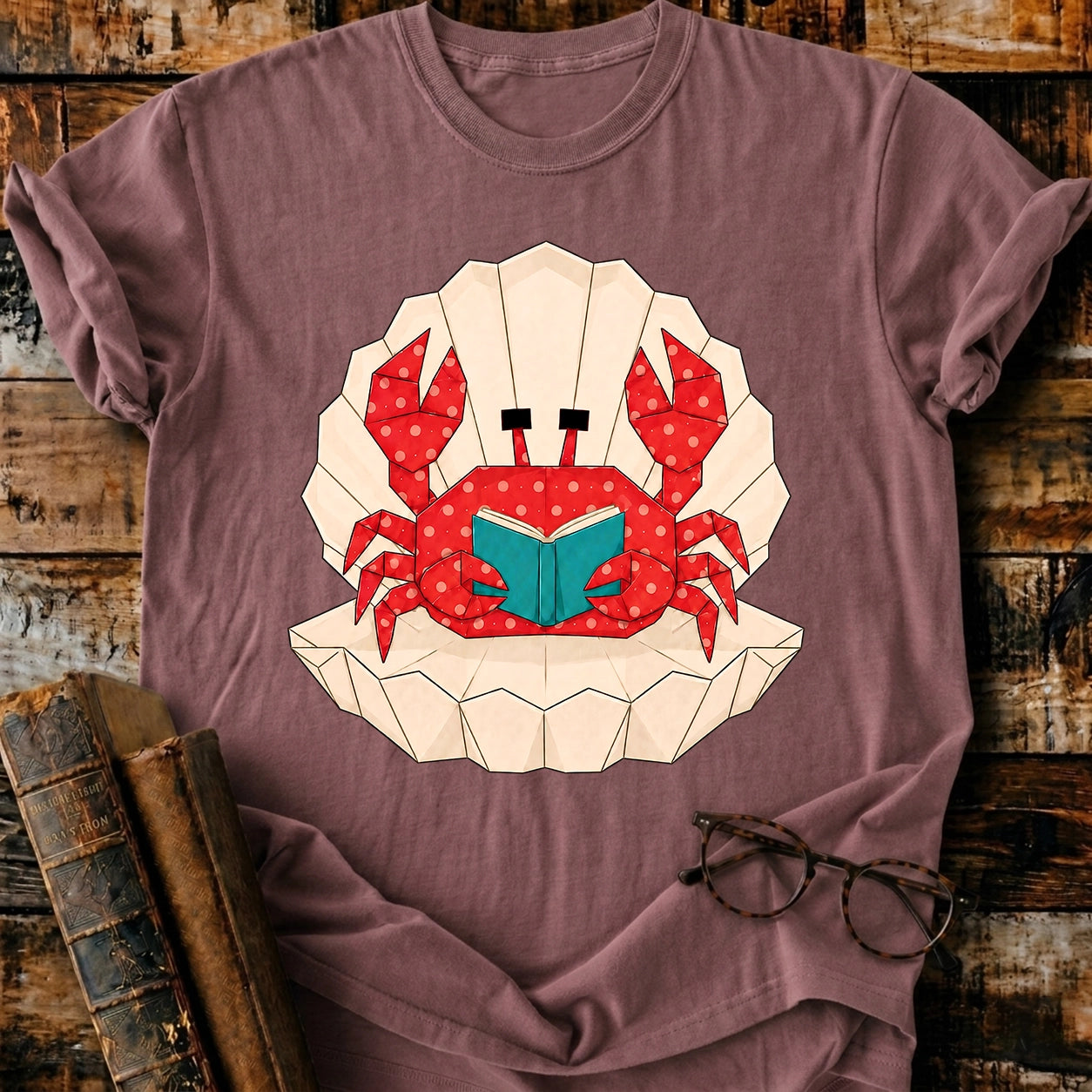 Crab Reading T-Shirt