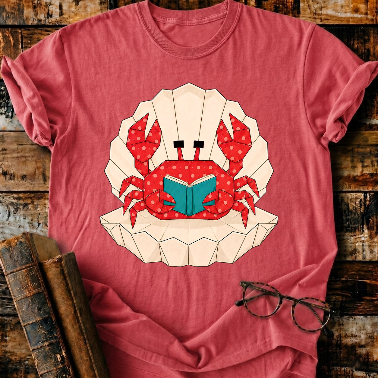 Crab Reading T-Shirt