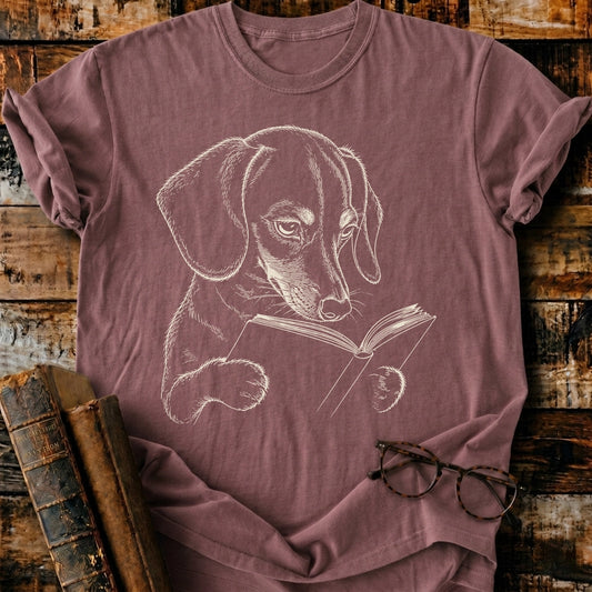 Dachshund Reading T-Shirt