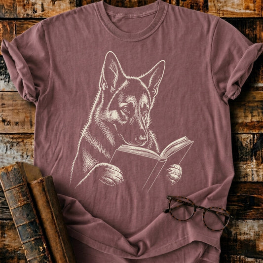 German Shepherd Reading T-Shirt