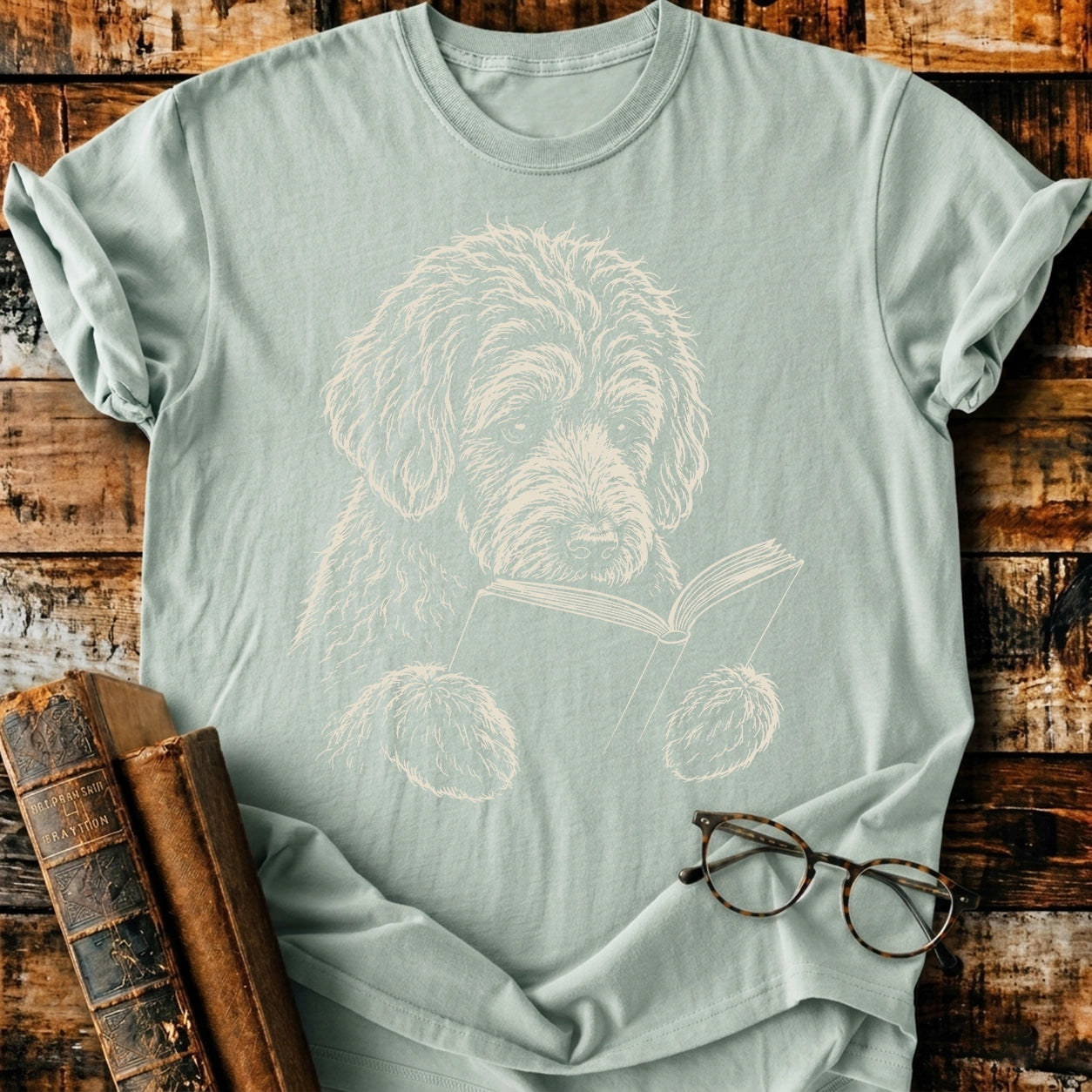 Goldendoodle Reading T-Shirt