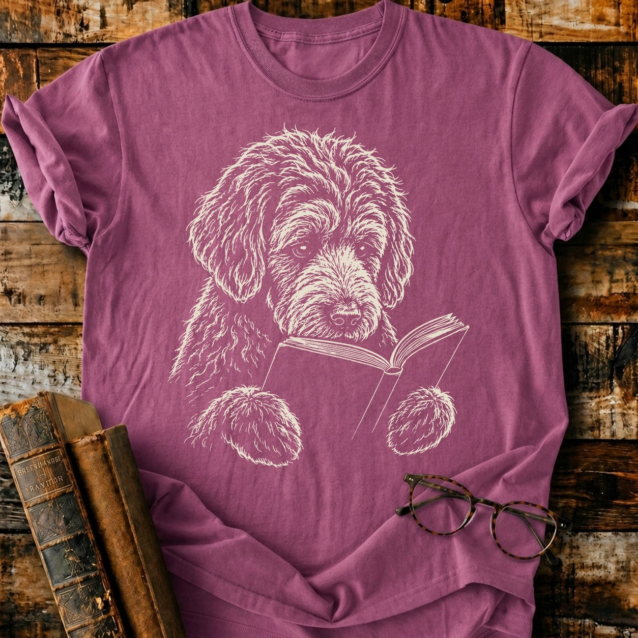 Goldendoodle Reading T-Shirt