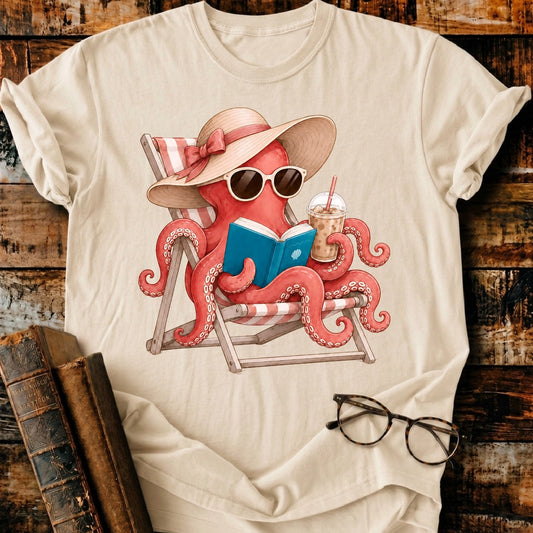 Octopus Reading T-Shirt