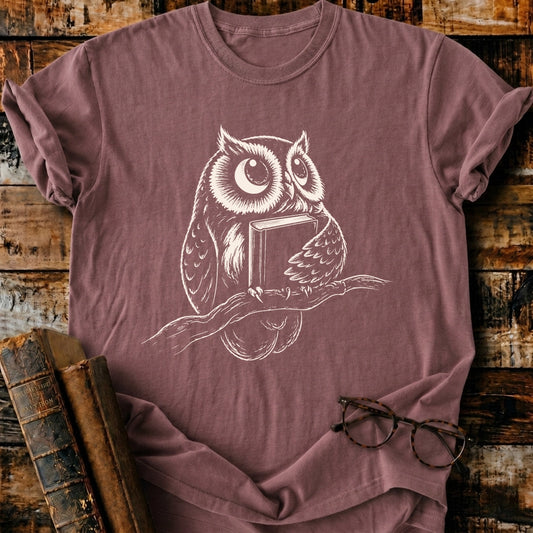 Owl With Book T-Shirt