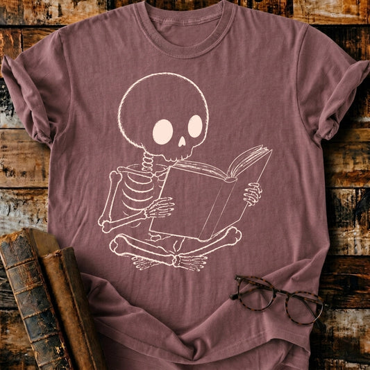 Skeleton Reading T-Shirt
