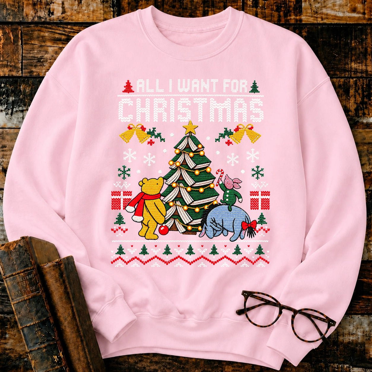 All I Want For Christmas Classic Pooh 1926 Sweatshirt - BookMuseClub