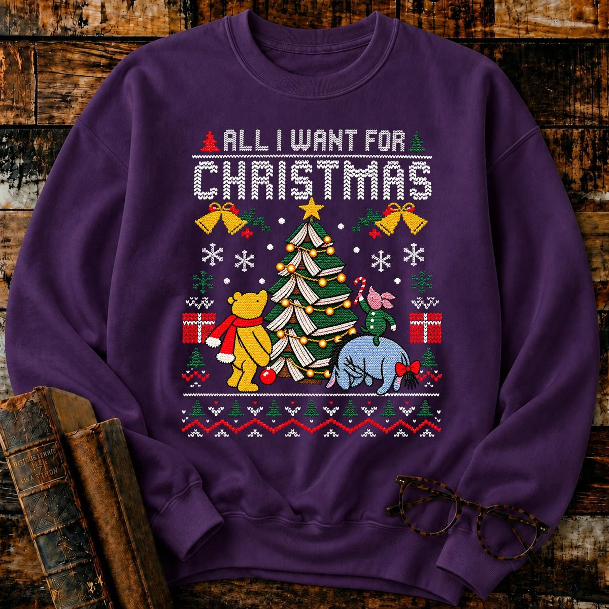 All I Want For Christmas Classic Pooh 1926 Sweatshirt - BookMuseClub
