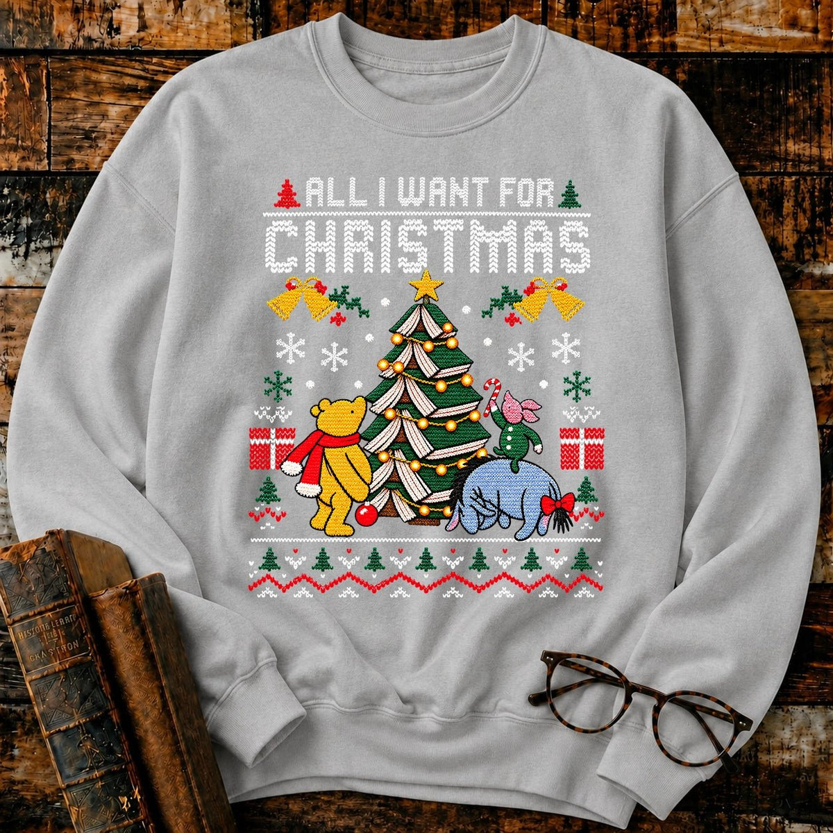 All I Want For Christmas Classic Pooh 1926 Sweatshirt - BookMuseClub