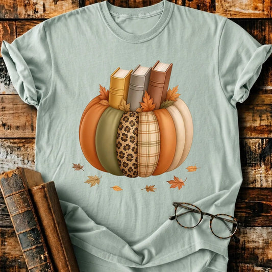 Autumn Bookshelf T-Shirt - BookMuseClub