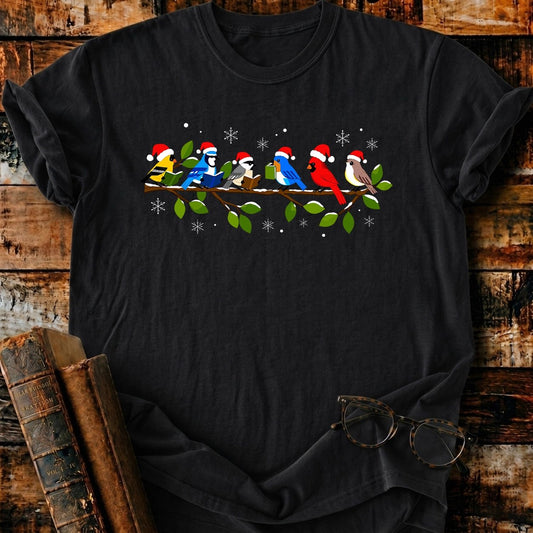 Bokish Birds Christmas T-Shirt - BookMuseClub