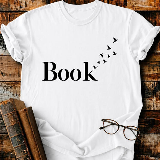 Book Art Birds T-Shirt - BookMuseClub