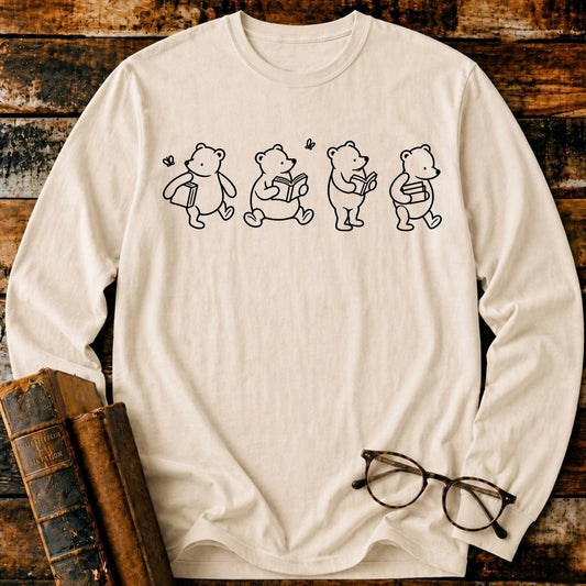 Bookish Pooh Long Sleeve T-Shirt - BookMuseClub