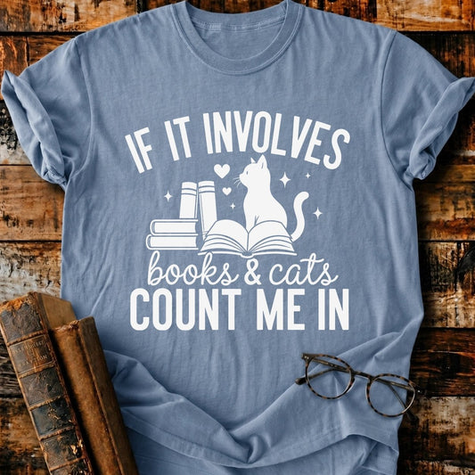 Books & Cats T-Shirt - BookMuseClub