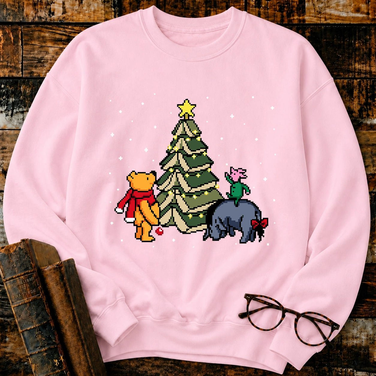 Christmas Of Pooh Bookish Pixel Sweatshirt - BookMuseClub