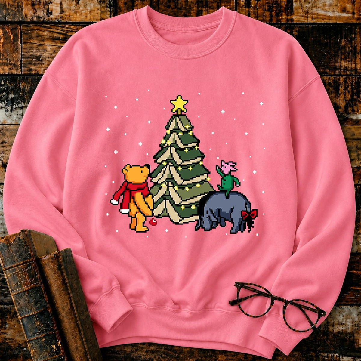 Christmas Of Pooh Bookish Pixel Sweatshirt - BookMuseClub