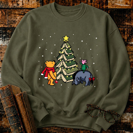 Christmas Of Pooh Bookish Pixel Sweatshirt - BookMuseClub