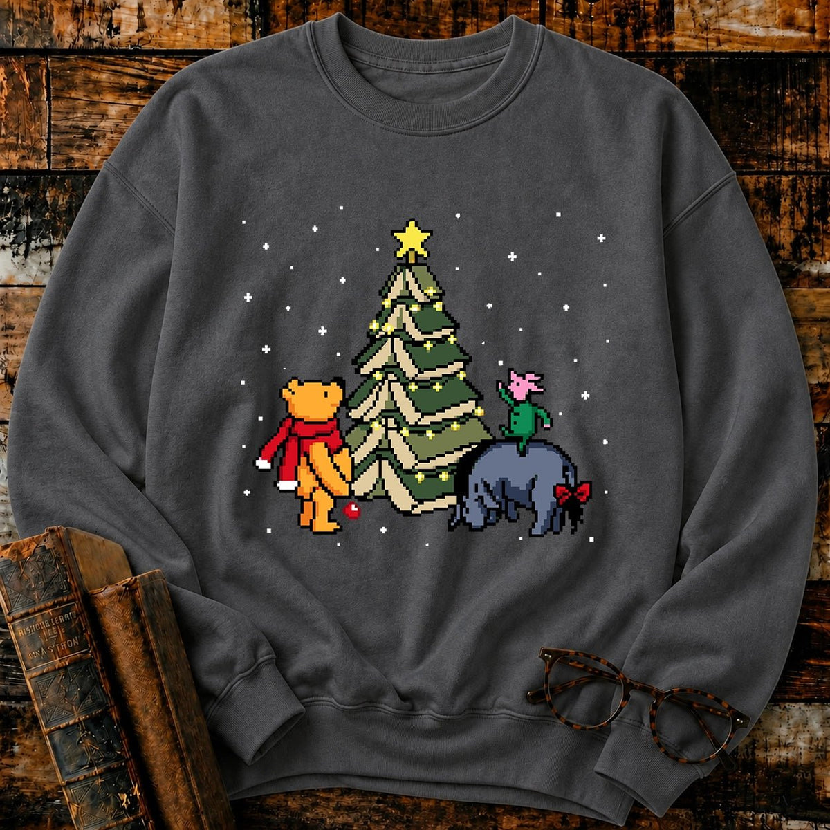 Christmas Of Pooh Bookish Pixel Sweatshirt - BookMuseClub