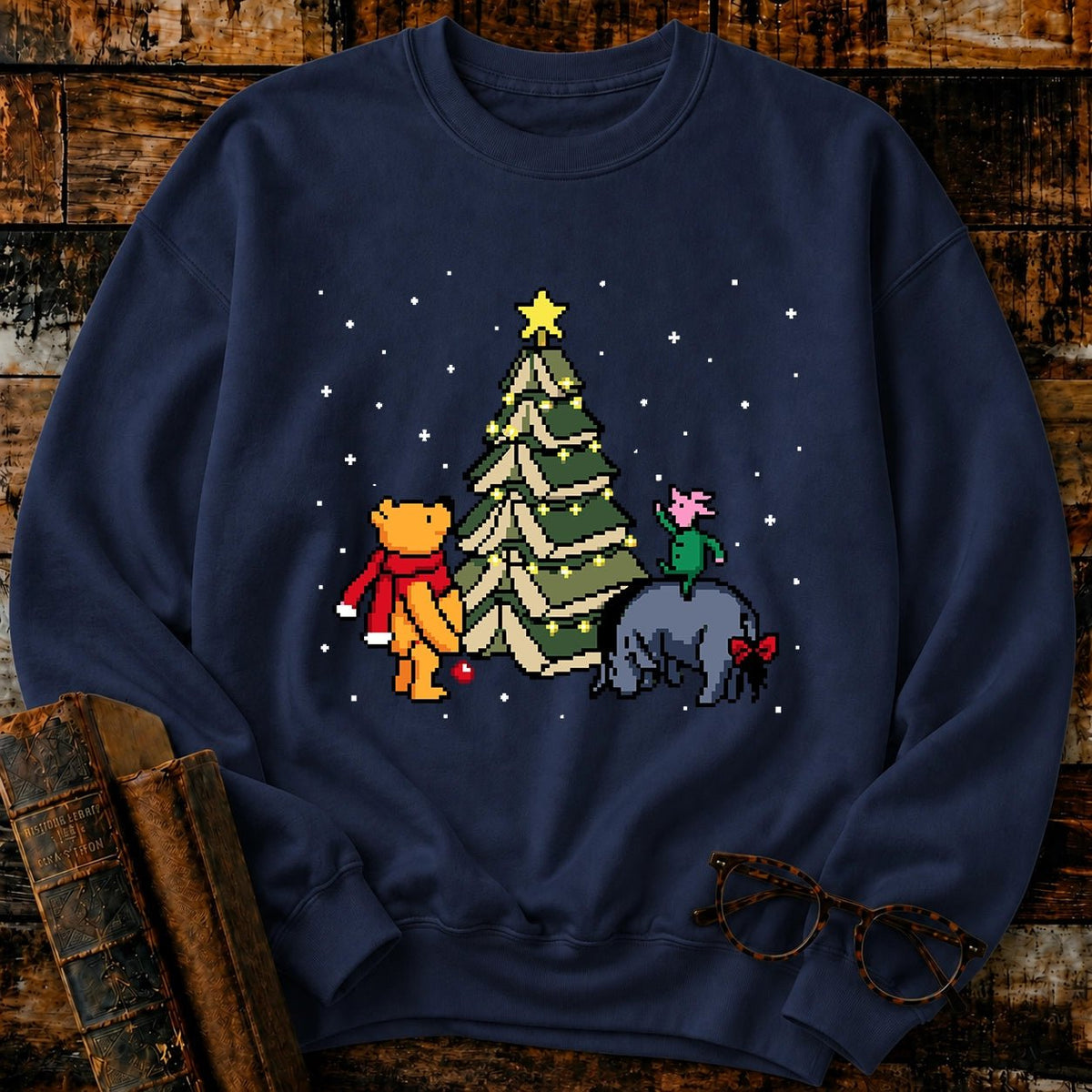 Christmas Of Pooh Bookish Pixel Sweatshirt - BookMuseClub