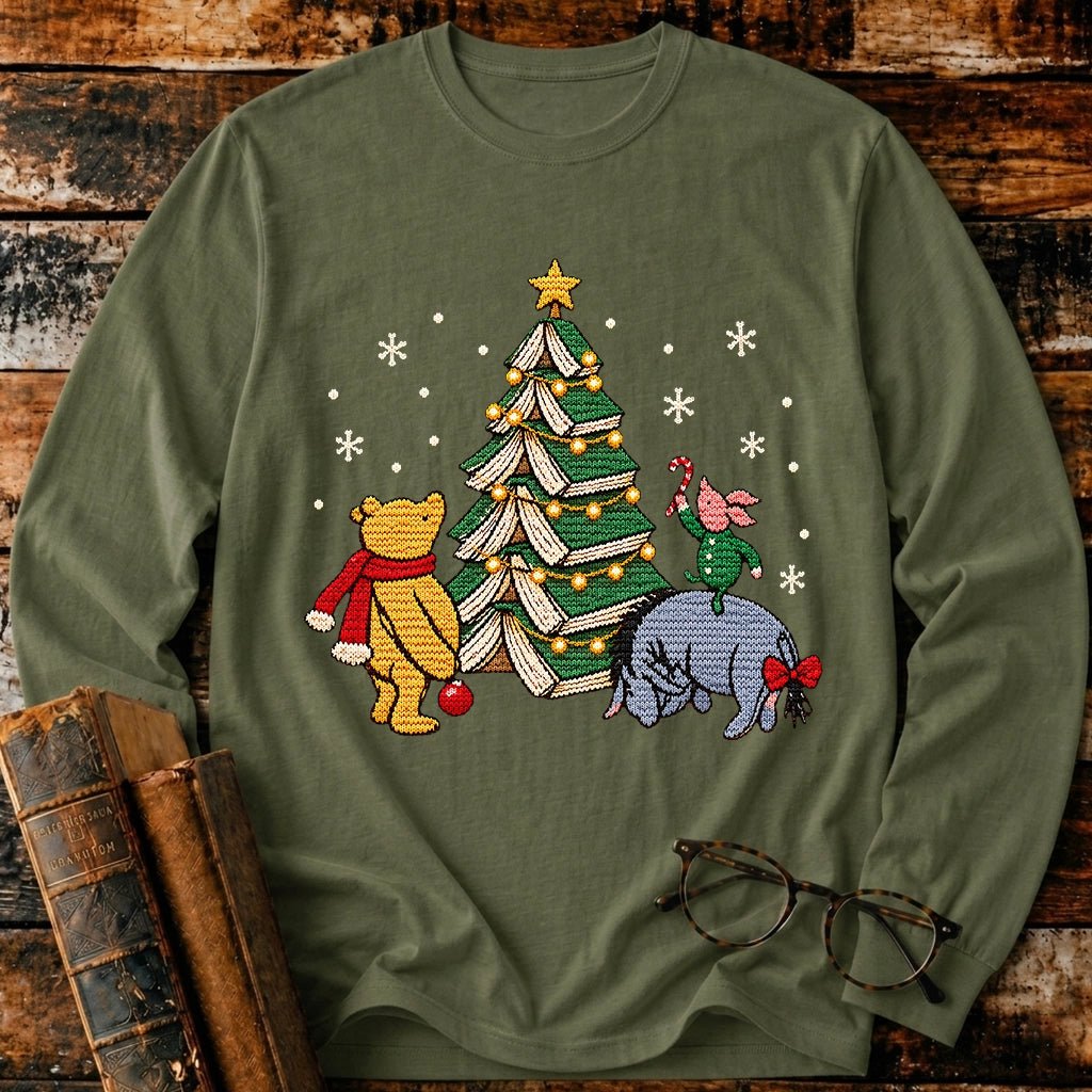 Christmas Of Pooh Bookish Ugly Long Sleeve T-Shirt - BookMuseClub