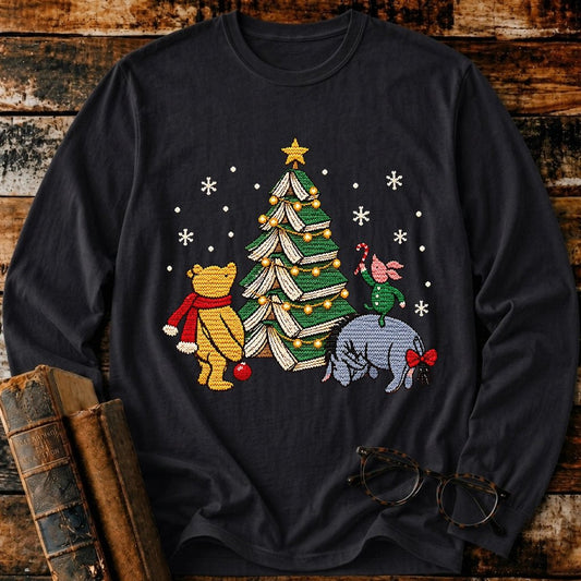 Christmas Of Pooh Bookish Ugly Long Sleeve T-Shirt - BookMuseClub