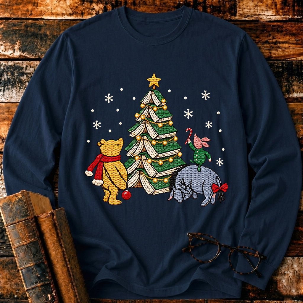 Christmas Of Pooh Bookish Ugly Long Sleeve T-Shirt - BookMuseClub
