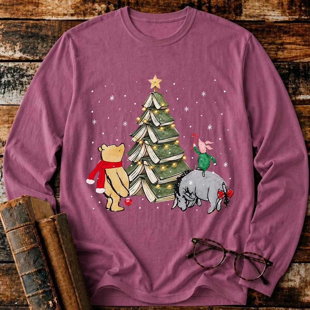 Christmas Of Pooh Snowflake Bookish Long Sleeve T-Shirt - BookMuseClub