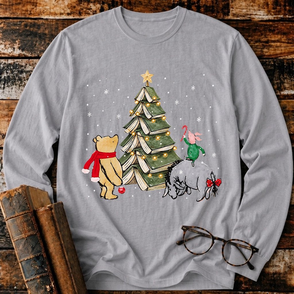 Christmas Of Pooh Snowflake Bookish Long Sleeve T-Shirt - BookMuseClub