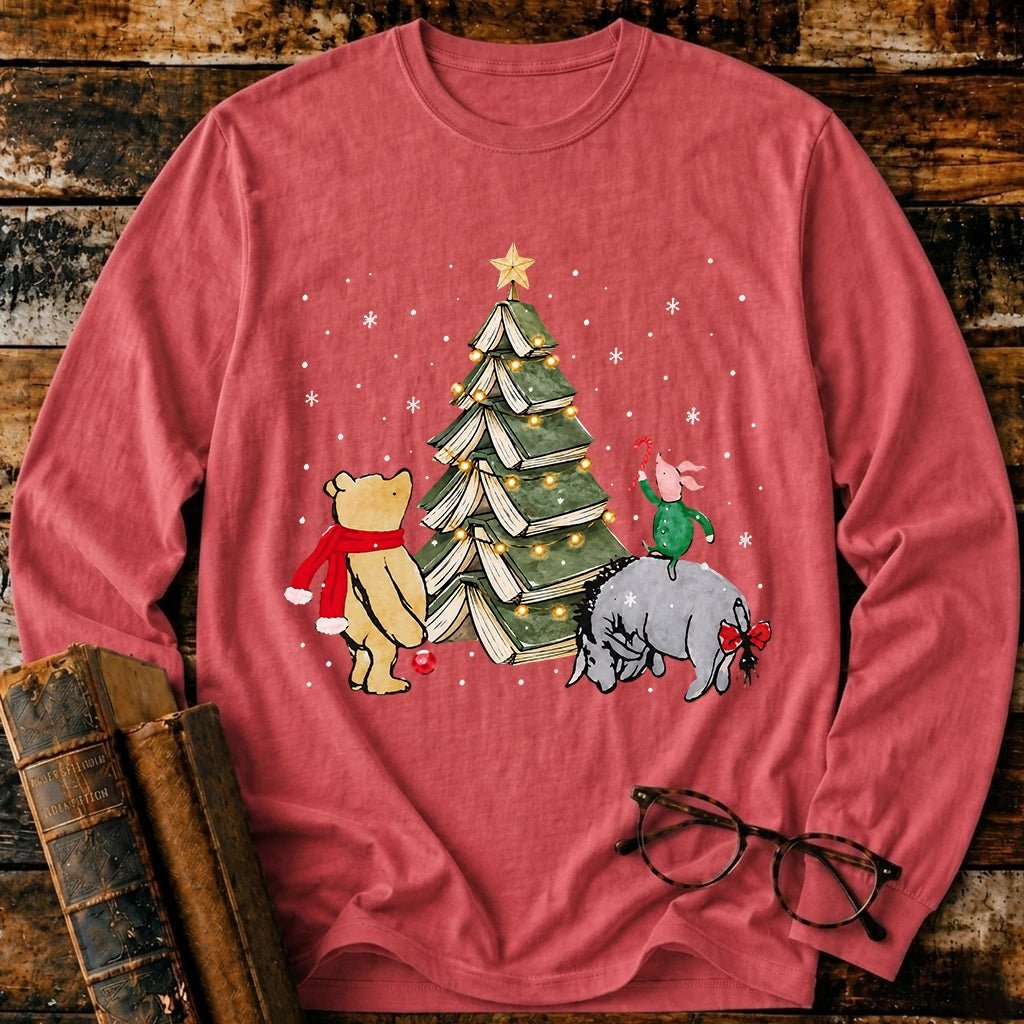Christmas Of Pooh Snowflake Bookish Long Sleeve T-Shirt - BookMuseClub