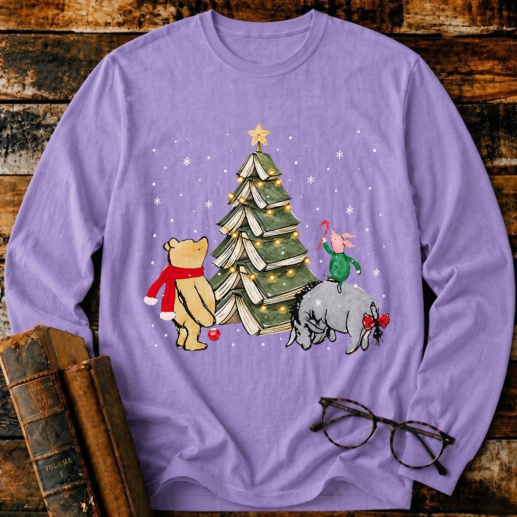 Christmas Of Pooh Snowflake Bookish Long Sleeve T-Shirt - BookMuseClub