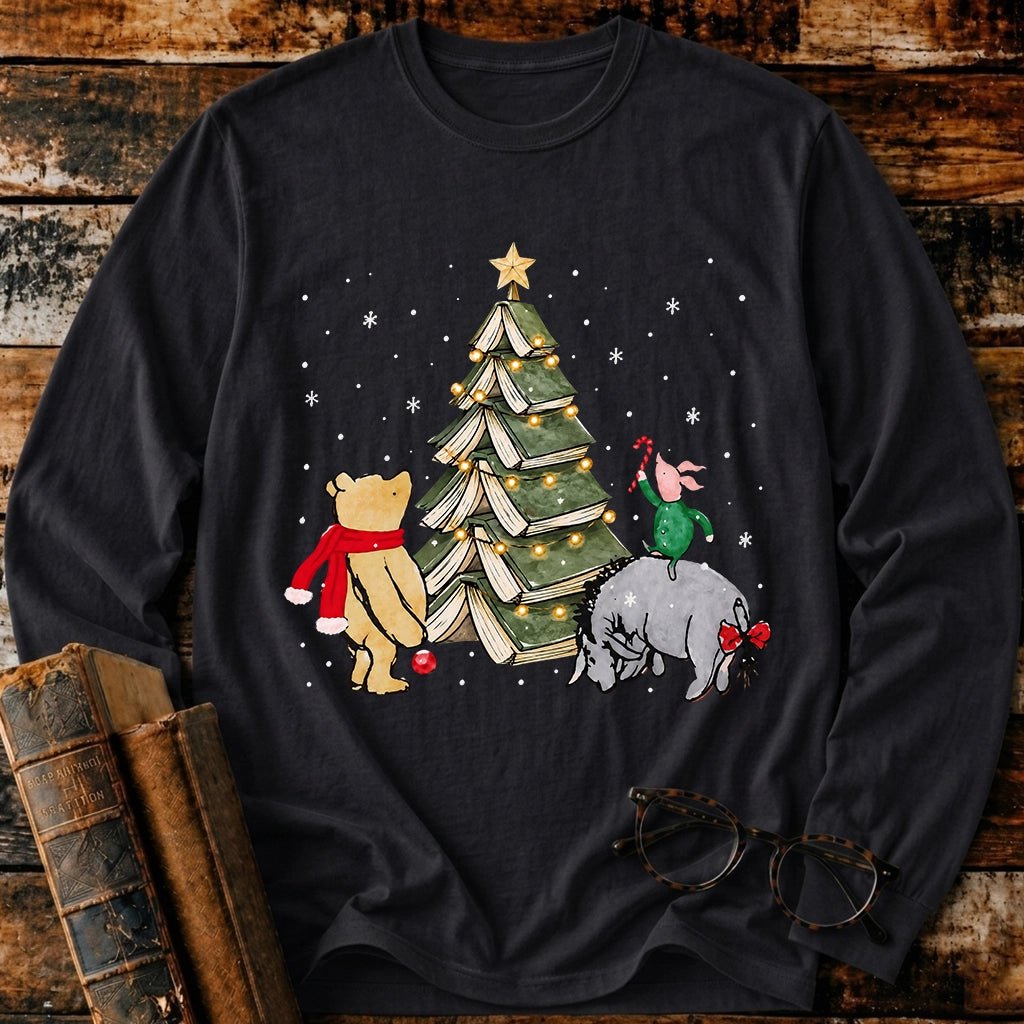 Christmas Of Pooh Snowflake Bookish Long Sleeve T-Shirt - BookMuseClub