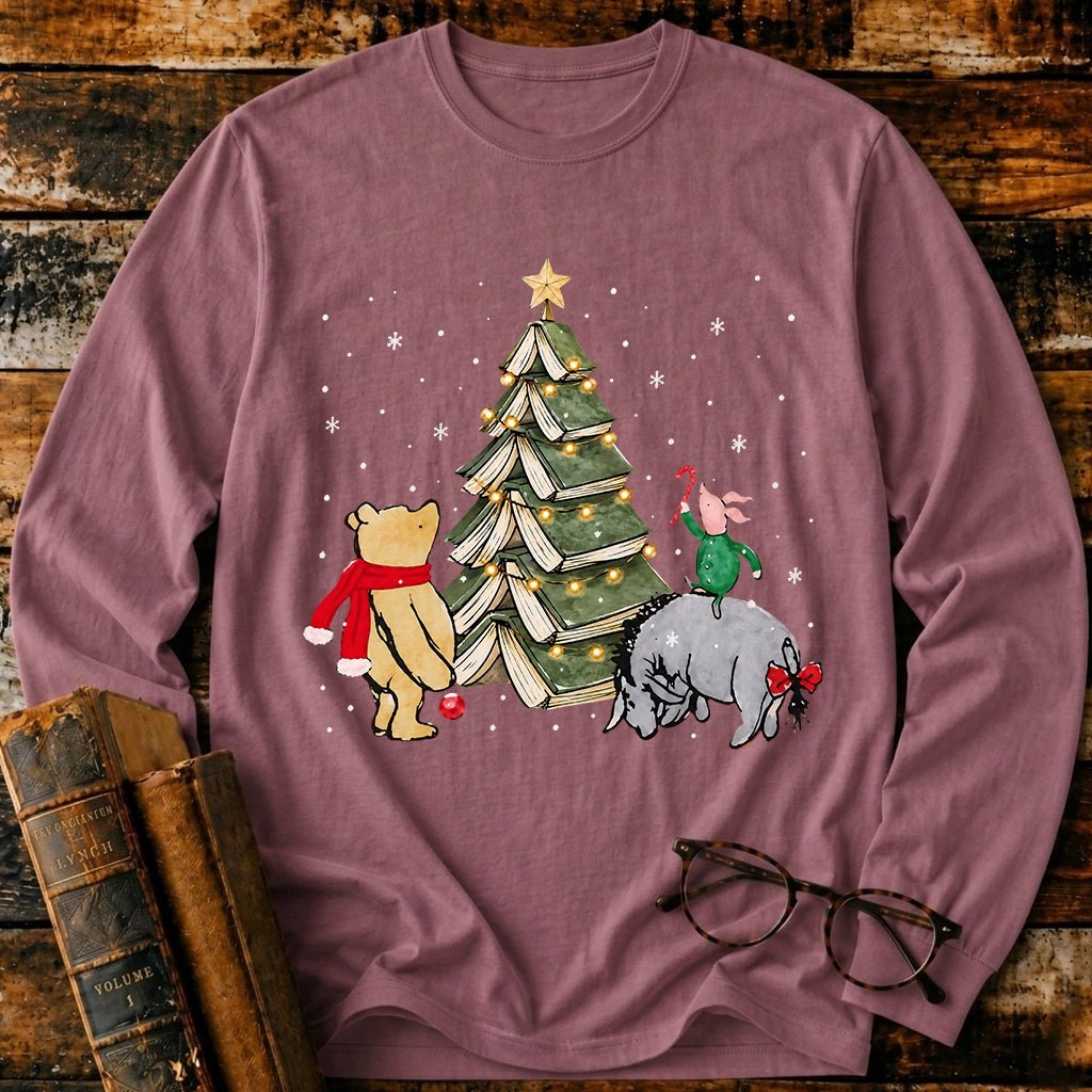 Christmas Of Pooh Snowflake Bookish Long Sleeve T-Shirt - BookMuseClub