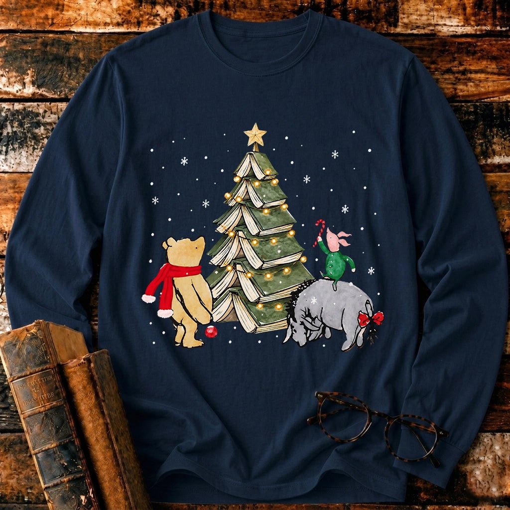 Christmas Of Pooh Snowflake Bookish Long Sleeve T-Shirt - BookMuseClub