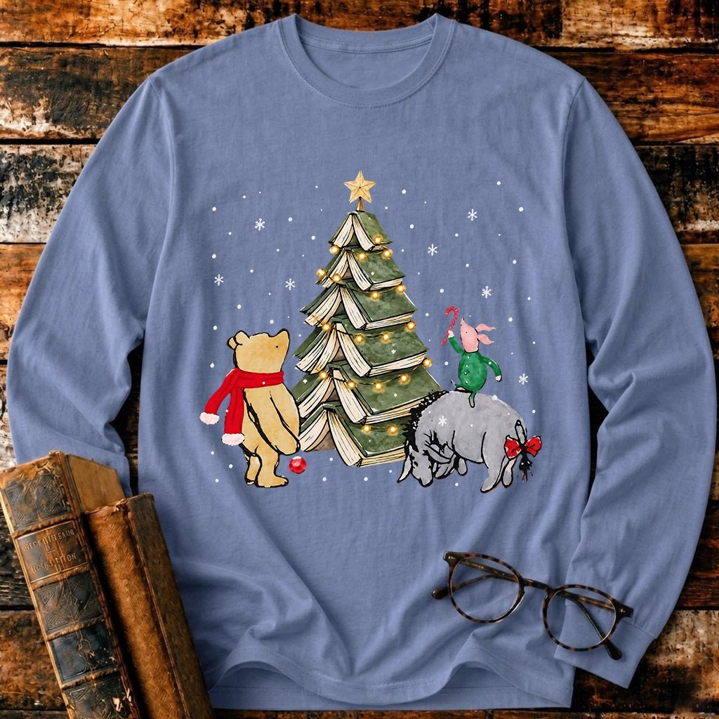 Christmas Of Pooh Snowflake Bookish Long Sleeve T-Shirt - BookMuseClub