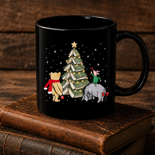 Christmas Of Pooh Snowflake Bookish Mug - BookMuseClub