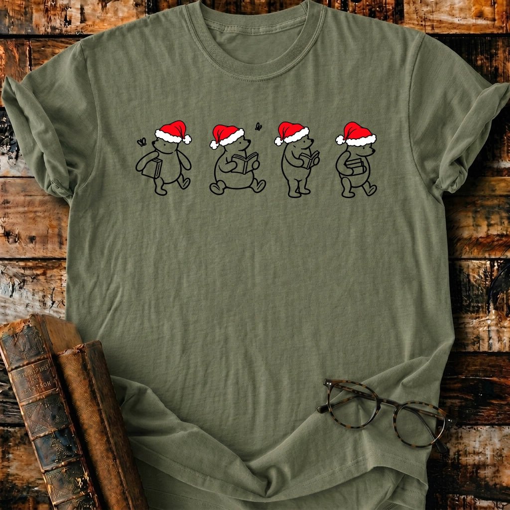 Classic Pooh 1926 Christmas Reading T-Shirt - BookMuseClub